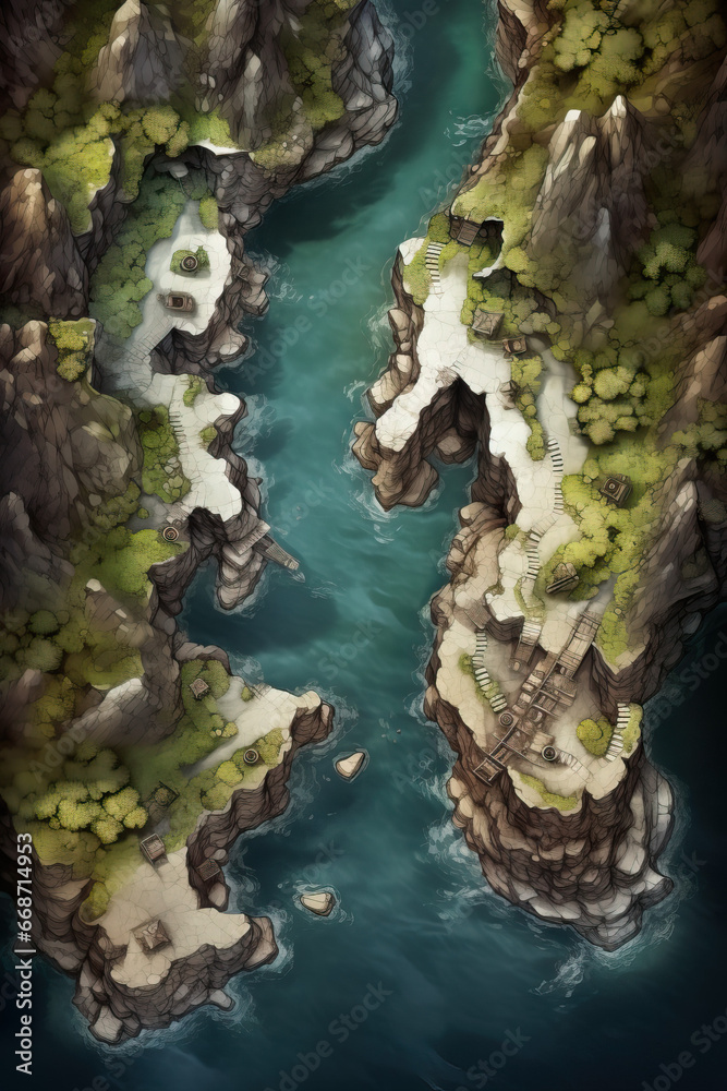 DnD Map Secluded Inlet: Pirate Cove