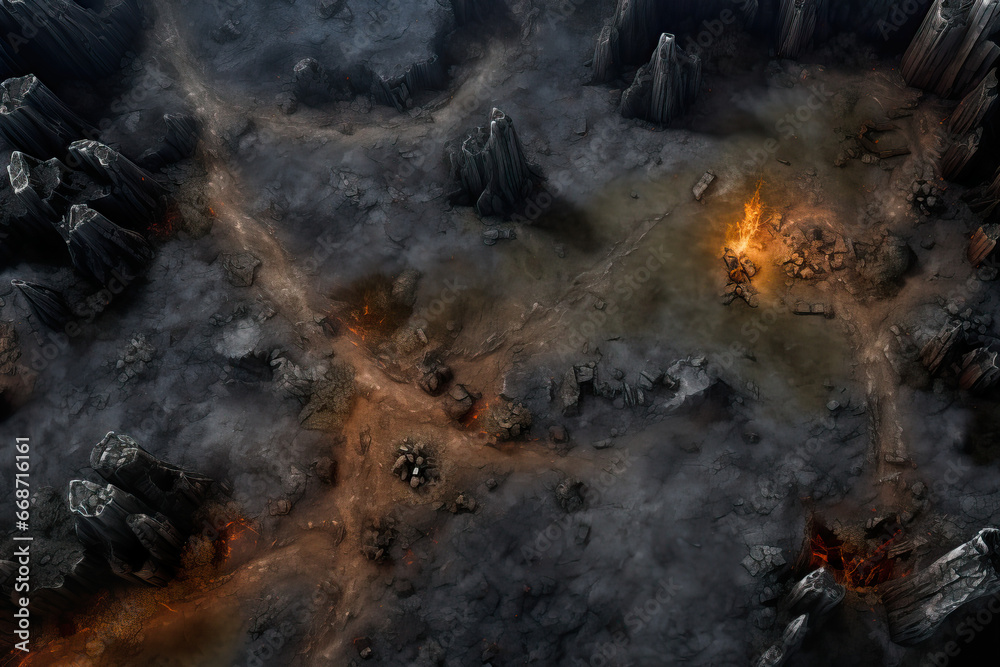 DnD Map WarTorn Battleground A Scarred Land Stock Illustration