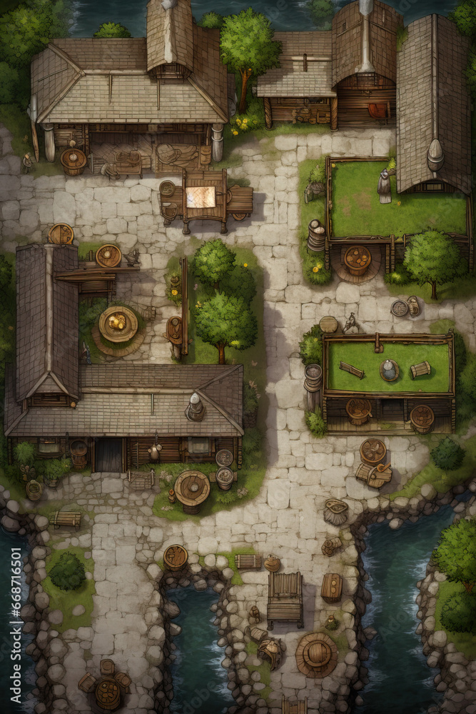 DnD Map Wood Elf Village at Crossroads Stock Illustration Adobe Stock