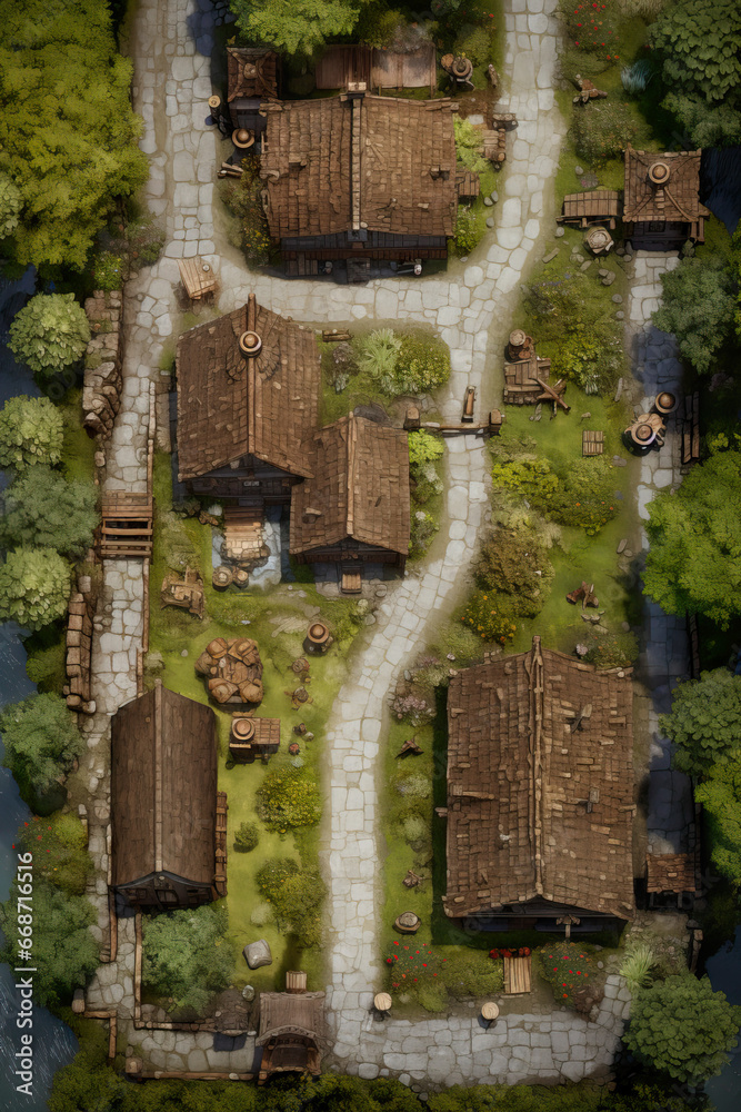 DnD Map Wood Elf Village Fey Crossroads Stock Illustration Adobe Stock