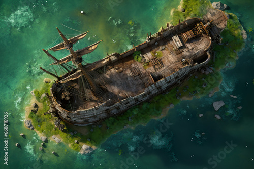 DnD Map "Old Sunken Pirate Shipwreck"