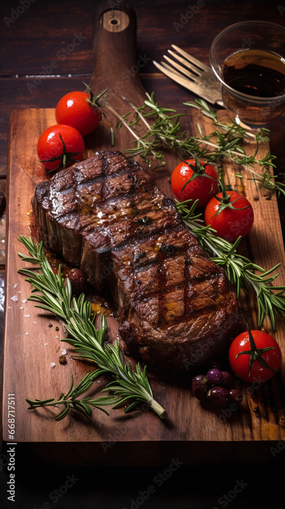 grilled meat with vegetables, steak grilled meat with vegetables, steak