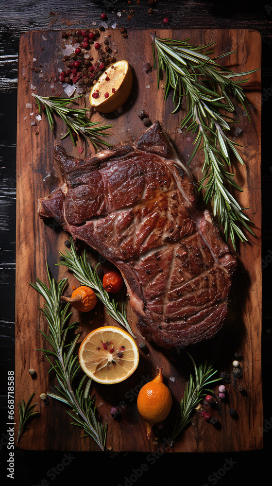 grilled meat with vegetables, steak grilled meat with vegetables, steak