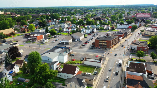 Aerial view of downtown Cornwall, Ontario, Canada