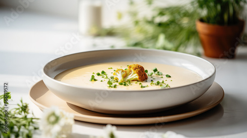 Creamy caulflower soup Generative Ai