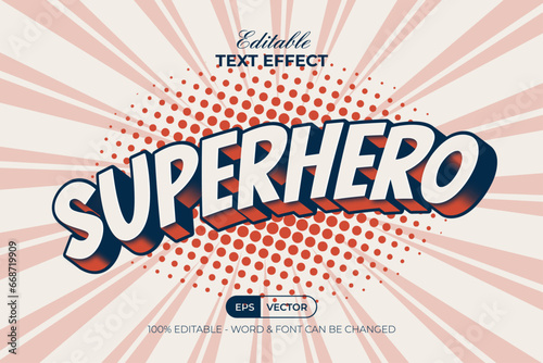 Comic Text Effect Superhero Style. Editable Text Effect.