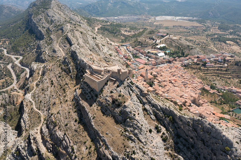 Aerial view of the Templar castle of Castellote