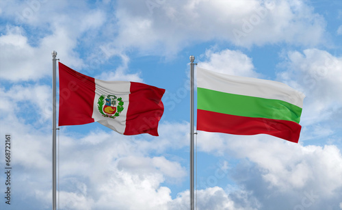 Bulgaria and Peru flags  country relationship concept
