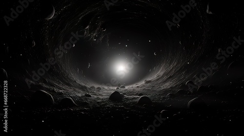 Black hole in space, fantasy. Generation AI photo