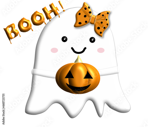 pumpkin and Ghost for website, email, greeting card, presentation, postcard, book, t-shirt, sweatshirt, sticker, book, gift wrap, printables, banner, sublimation		

