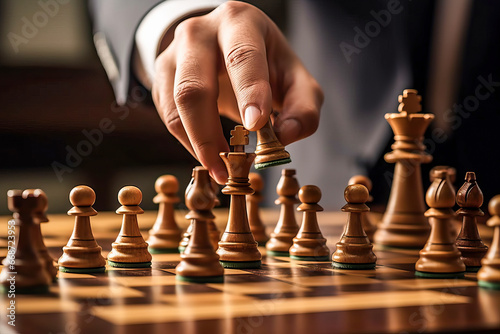 Strategic Battle on the Chessboard: A Man Engaged in a Thrilling Game of Chess