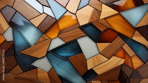 Wooden mosaic as abstract art from nature