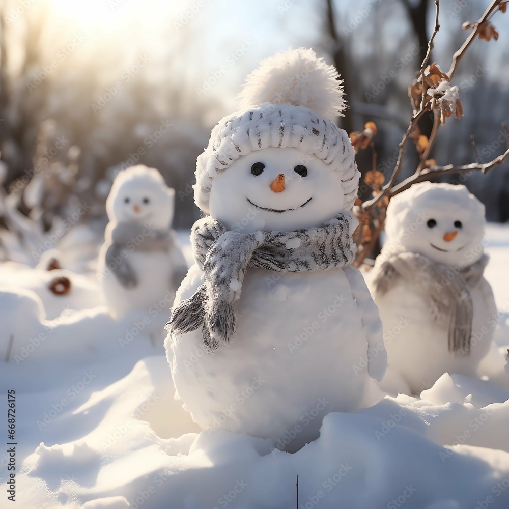 Obraz premium snowmen in the snow 