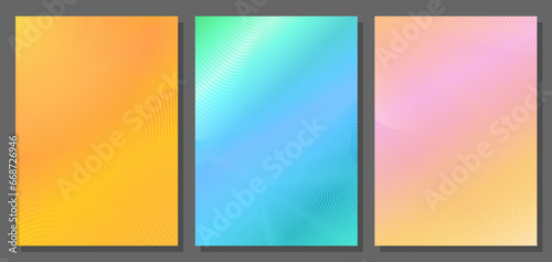 Colorful linear composition. A set of layouts for the design of banners, posters and posters. Template for book covers, brochures, booklets and catalogs. An idea for creative design. © Pavel