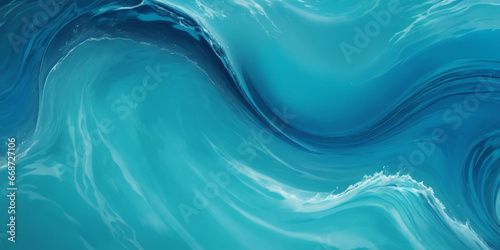 Abstract blue and white water ocean wave and curved line background. Blue wave with liquid fluid ocean texture. Ocean wave banner background. © Vactor Viky