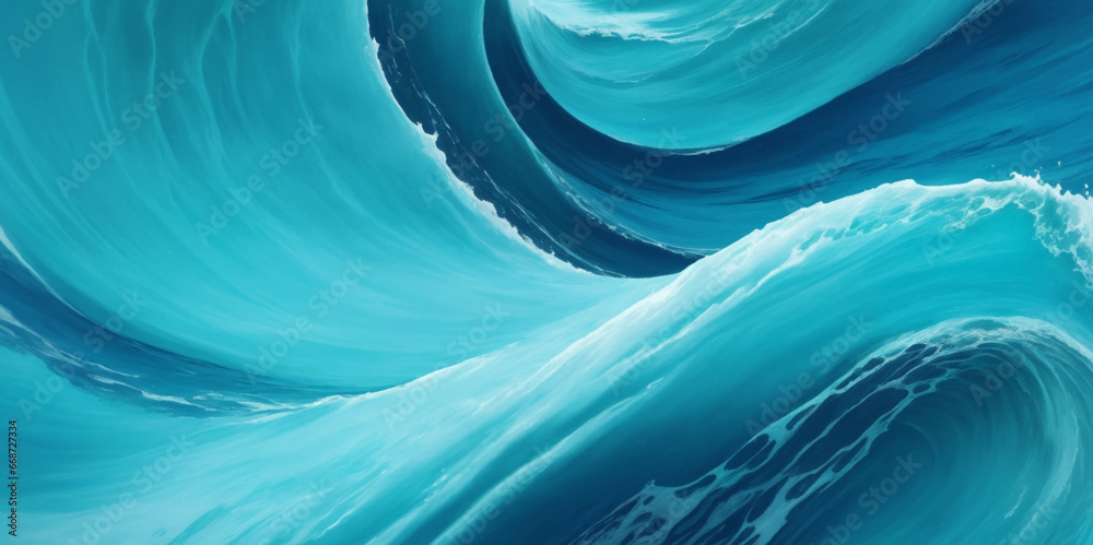 Abstract blue and white water ocean wave and curved line background ...