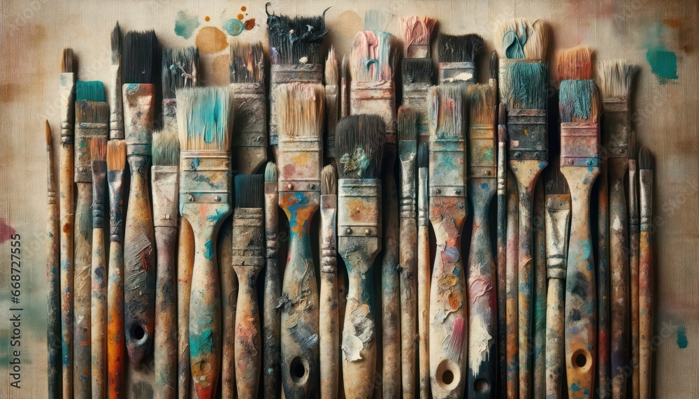 Fototapeta premium brushes and palette
