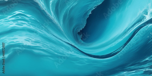 Abstract blue and white water ocean wave and curved line background. Blue wave with liquid fluid ocean texture. Ocean wave banner background.