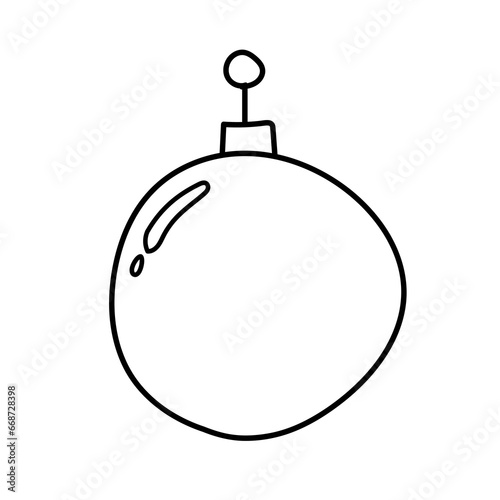 Christmas and new year line icons vector PNG