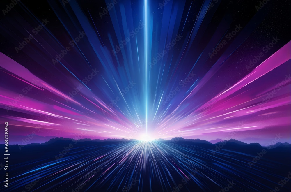 futuristic light rush, vibrant streaks creating an ethereal tunnel of glowing beams and abstract beauty.