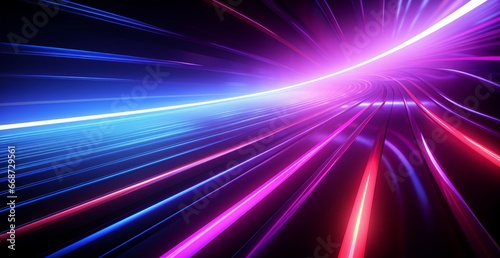 futuristic light rush, vibrant streaks creating an ethereal tunnel of glowing beams and abstract beauty.