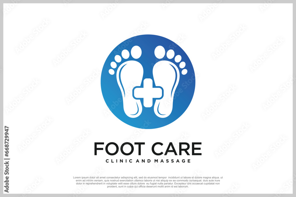 Reflexology logo design with podiatry and foot clinic unique concept Premium Vector Reflexology logo design with podiatry and foot clinic unique concept Premium Vector