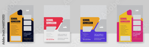 education admission Flyer layout design, Kids back to school education flyer, vector illustration. 