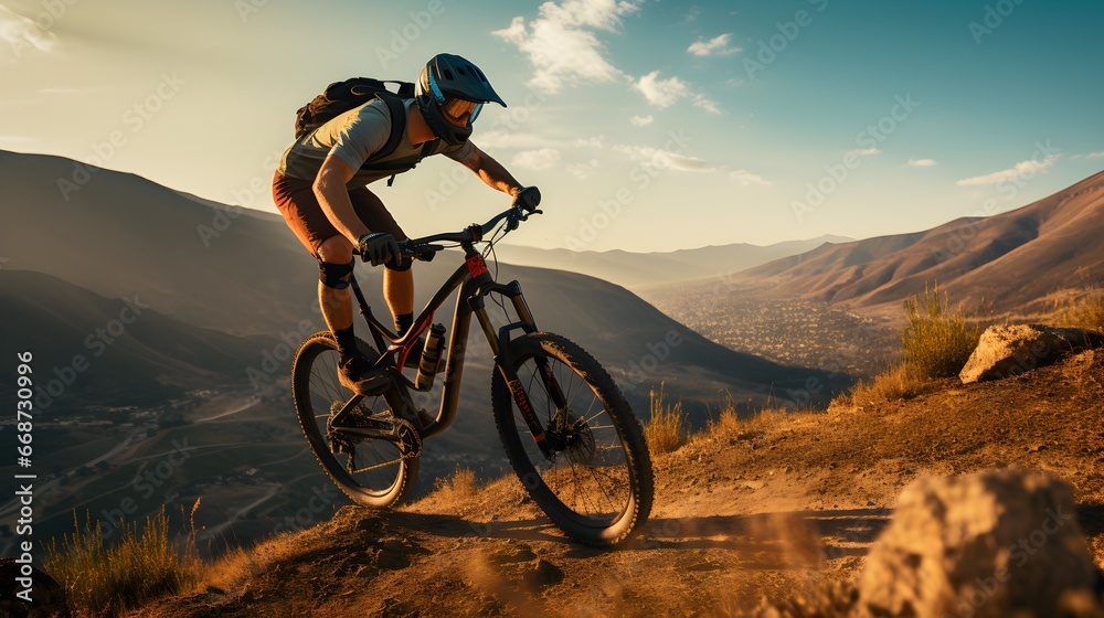 Obraz premium person riding a bike