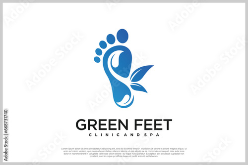Reflexology logo design with podiatry and foot clinic unique concept Premium Vector