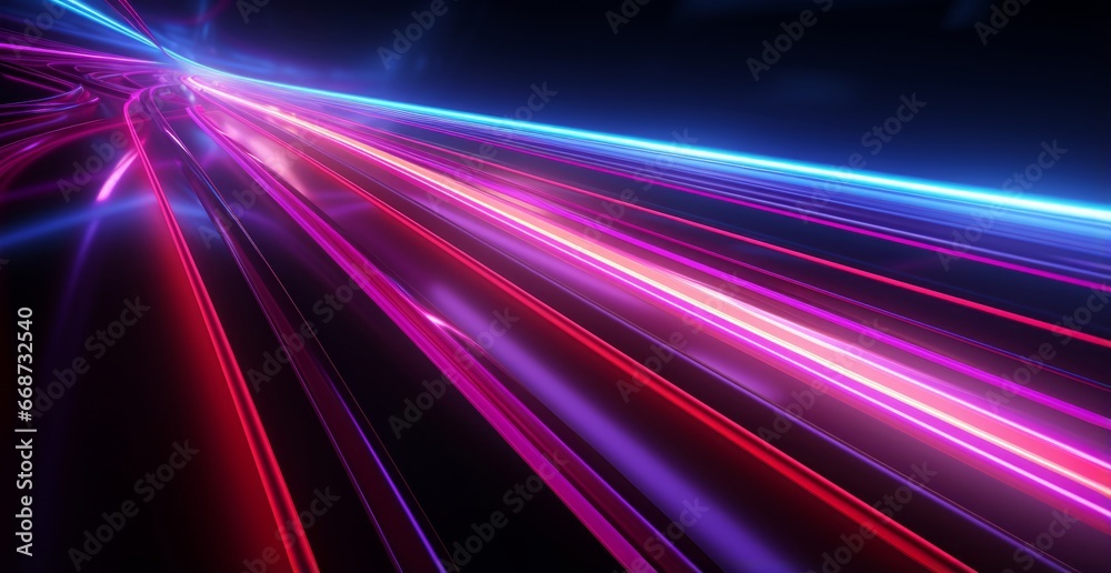 futuristic light rush, vibrant streaks creating an ethereal tunnel of glowing beams and abstract beauty.