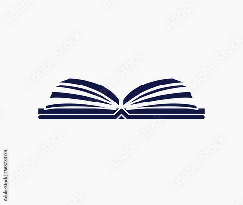Open Book Logo Education Flat Vector Design