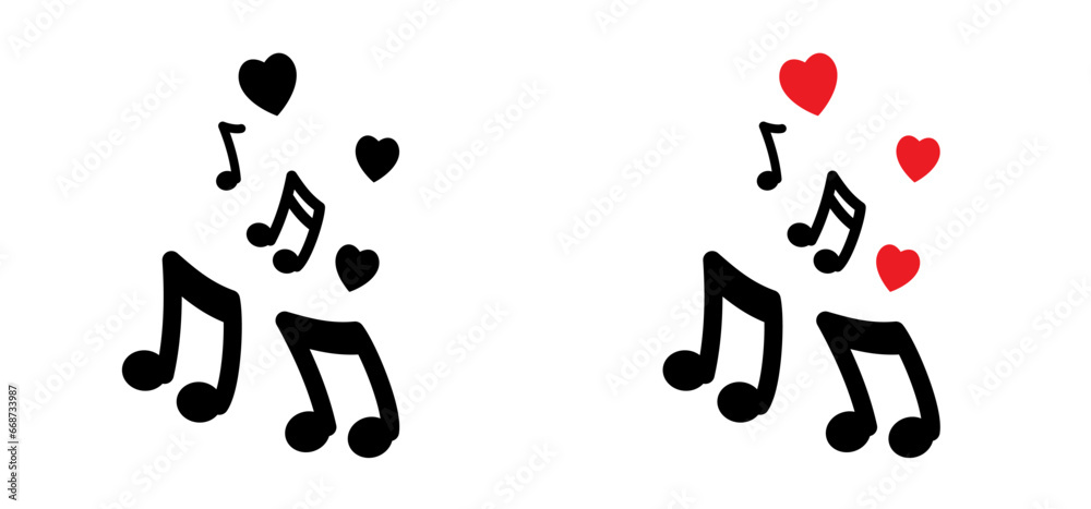 Musical notes stave and love, heart symbol icon for staff and music note theme Transparent background wave Piano, jazz sound notes Fun vector key sign Classic clef Doodle quaver G melody on paper Musical notes stave and love, heart symbol icon for staff and music note theme Transparent background wave Piano, jazz sound notes Fun vector key sign Classic clef Doodle quaver G melody on paper