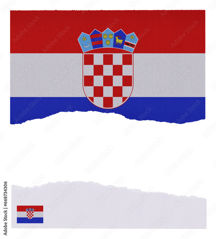 Naklejka premium Croatia flag isolated on torn paper