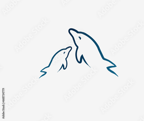 This is a vector in the form of a dolphin with a very large size and will not break with a white background.