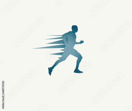 Running Man silhouette Logo Designs, Marathon logo template, running club or sports club