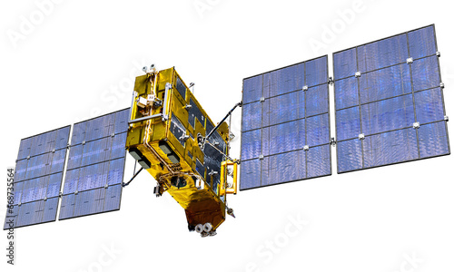 Navigation space satellite GLONASS-K isolated on transparecy background, PNG format