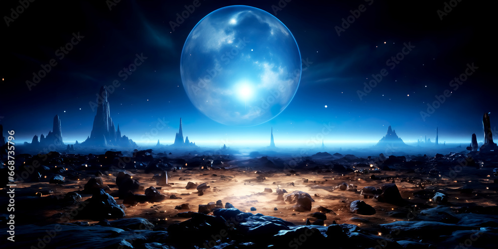 Full moon cyberspace background Full moon cyberspace background
