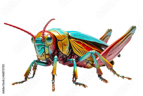 Colorful grasshopper on a transparent background © BG