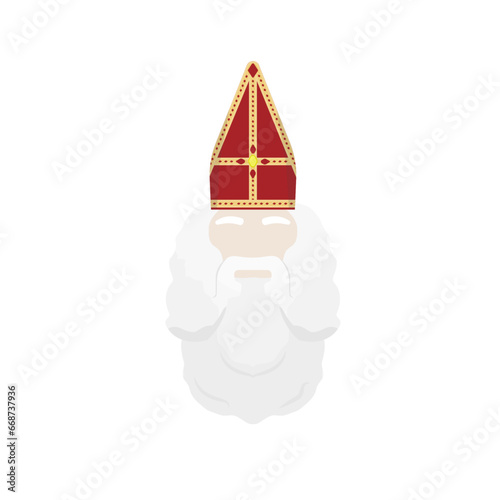 Vector Sinterklaas Head with Mitre