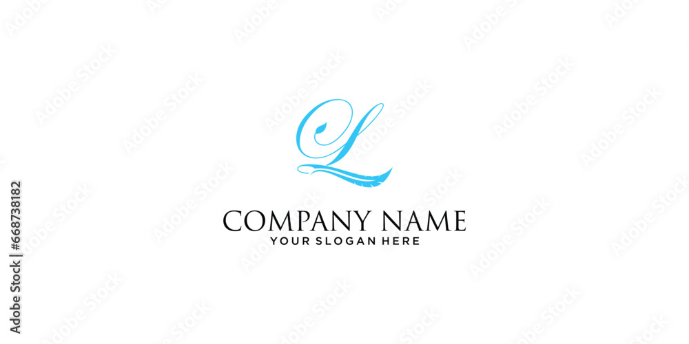 Simple letter L logo design with modern concept| premium vector