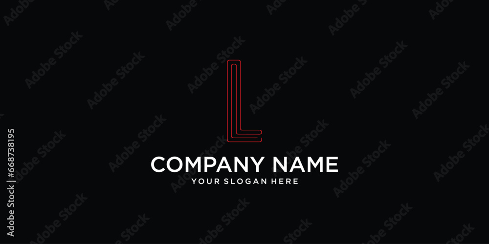 Simple letter L logo design with modern concept| premium vector - obrazy, fototapety, plakaty 