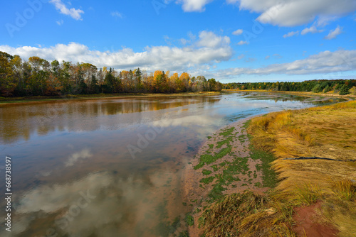 Tidal Rivers Scene in Autumn