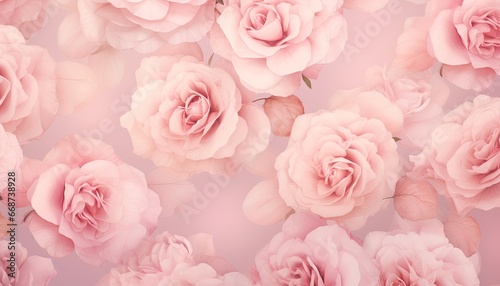 Beauty Pink Rose Pattern Background. Wedding Backdrop. Valentine s Day Banner. Illustration