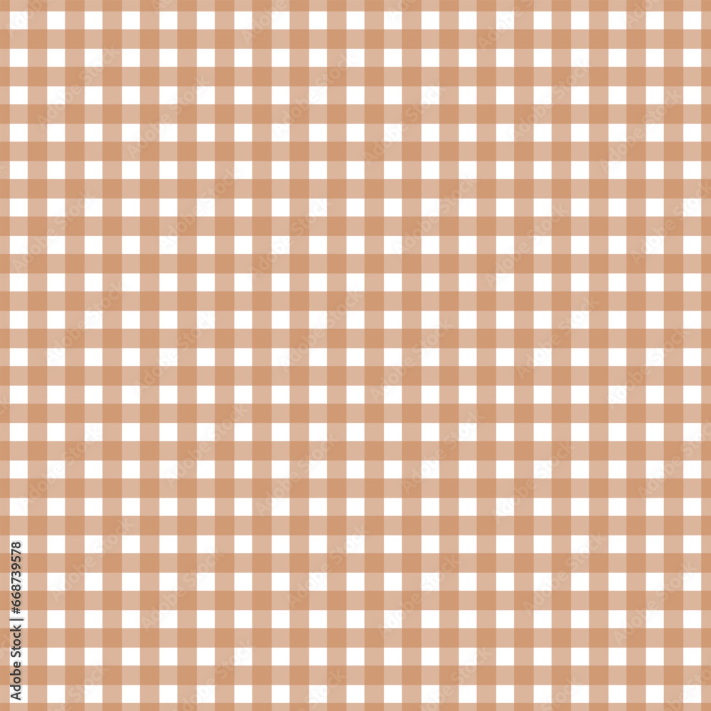Gingham pattern seamless Plaid repeat vector in Brown and white. Design for print, tartan, gift wrap, textiles, checkered background for tablecloths. Gingham pattern seamless Plaid repeat vector in Brown and white. Design for print, tartan, gift wrap, textiles, checkered background for tablecloths.