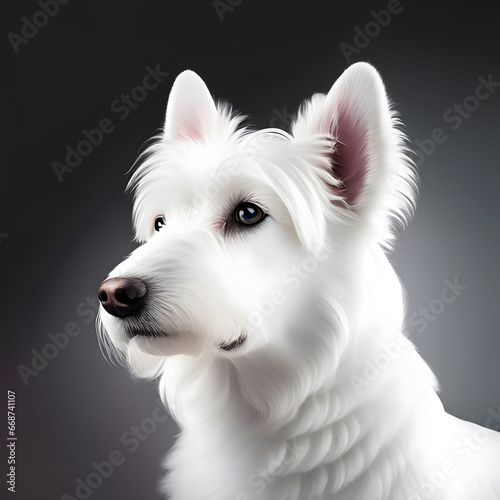 portrait of a white dog on isolated background © Uncle-Ice