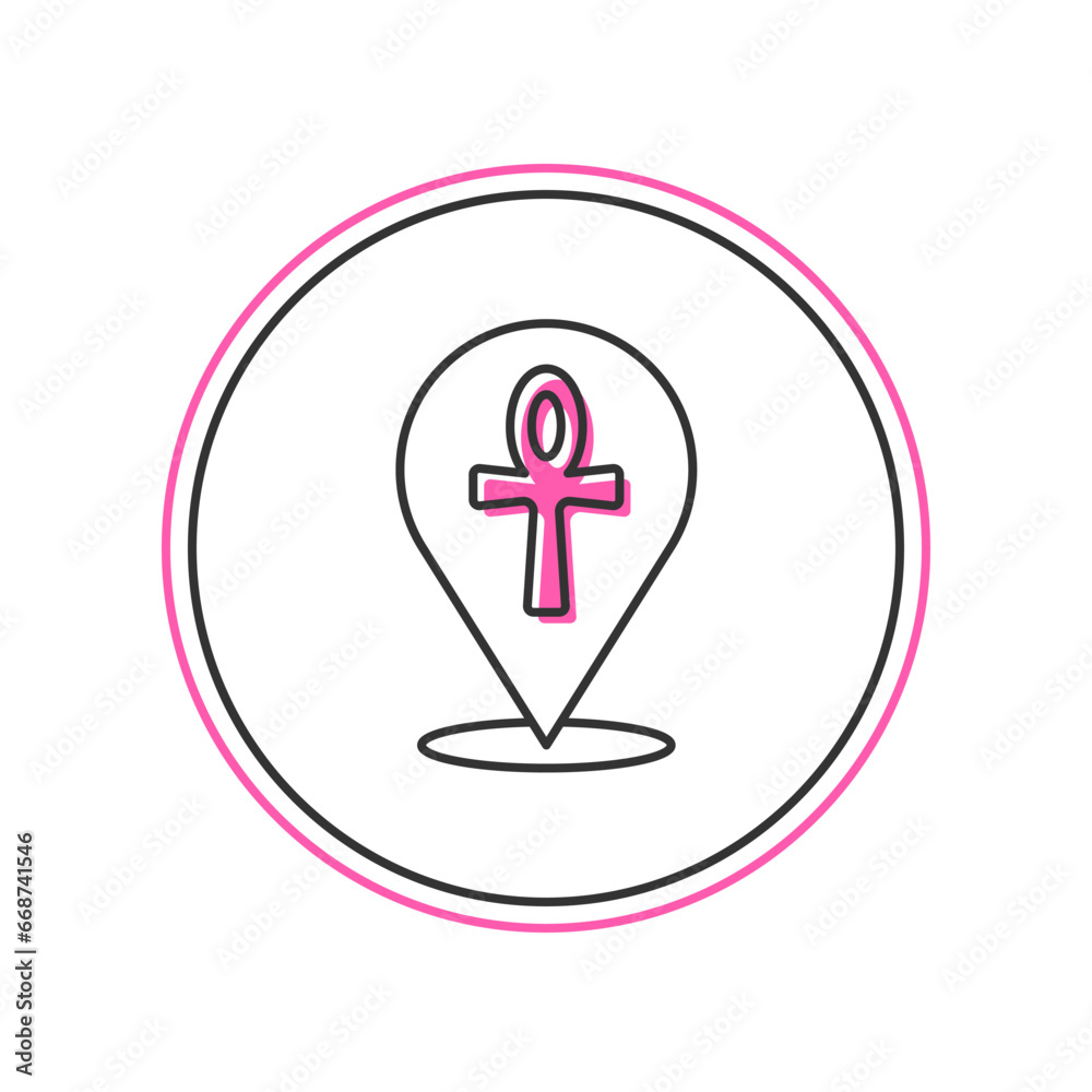 Filled outline Cross ankh icon isolated on white background. Egyptian word for life or symbol of immortality. Vector Filled outline Cross ankh icon isolated on white background. Egyptian word for life or symbol of immortality. Vector
