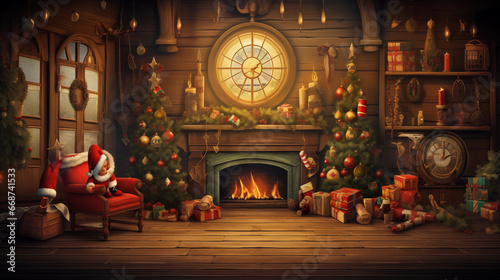 Festive Christmas Magic - Inviting Holiday Joy - Xmas - Santa - Generative AI