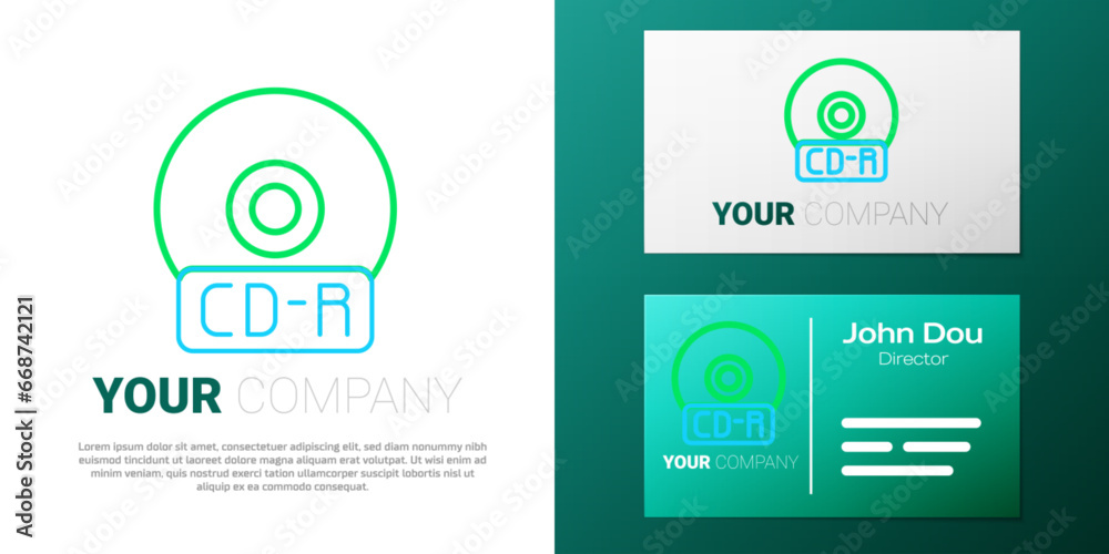 Line CD or DVD disk icon isolated on white background. Compact disc sign. Colorful outline concept. Vector Line CD or DVD disk icon isolated on white background. Compact disc sign. Colorful outline concept. Vector
