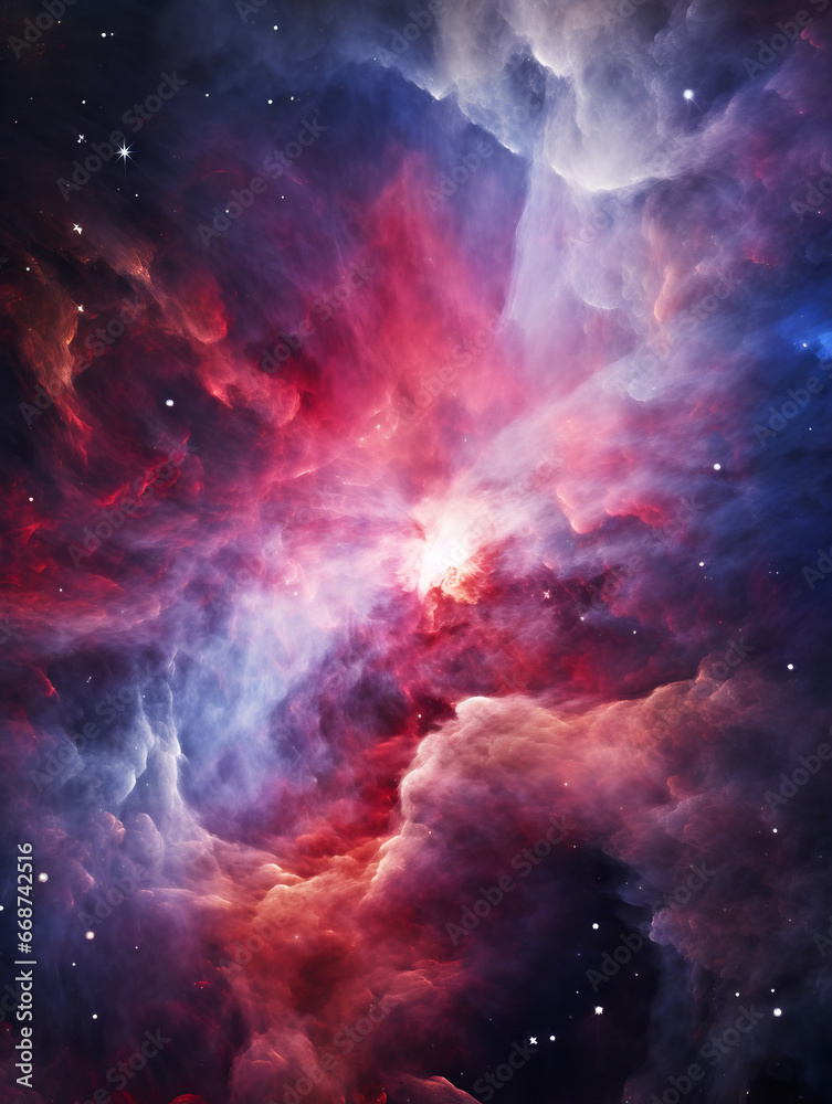 Naklejka premium Generative ai cosmic galaxy space dust universe with nebula and bright shining stars