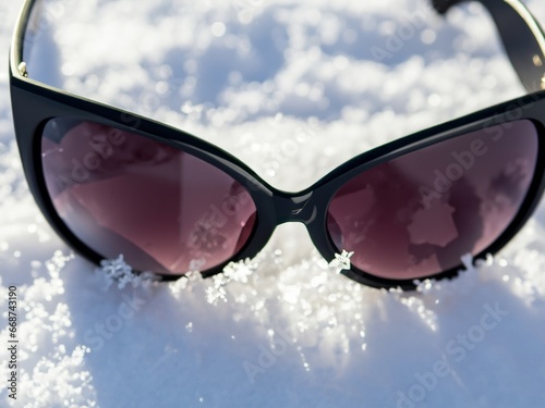 sunglasses on the snow